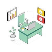 Coffee and work isometric Style Illustration. EPS 10 file vector