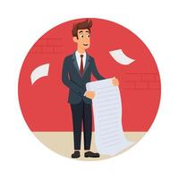 Man Holding Business Task List illustration. EPS 10 file vector