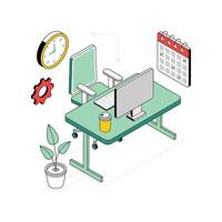 Office Setup isometric Style Illustration. EPS 10 file vector
