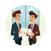 Team member Discussing Project illustration. EPS 10 file vector