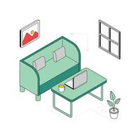 Waiting Lobby isometric Style Illustration. EPS 10 file vector