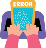 Flat style illustration depicting a fingerprint error vector