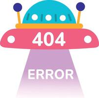 Flat style illustration showing a spaceship error vector