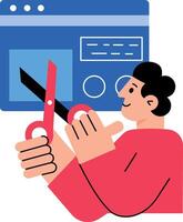 A flat style illustration of a layout designer vector