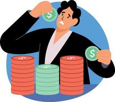 A flat style illustration depicting saving shrinkage vector