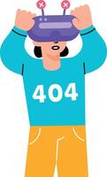 A flat style illustration showing a vr error experience vector