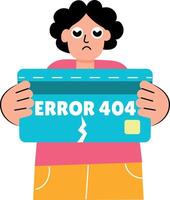 Flat style illustration depicting a failed transaction error message vector