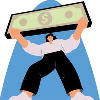A flat style illustration of investment vector