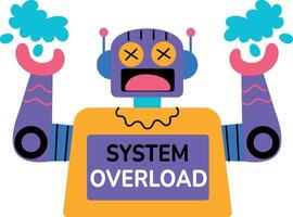 Flat style illustration depicting a system overload situation vector