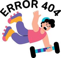 Flat style illustration depicting a character suddenly tripping over vector