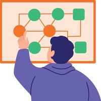 A flat style illustration of mapping vision vector
