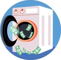 Flat style illustration showing money laundering vector
