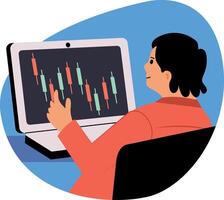 An illustration of crypto market in flat style vector