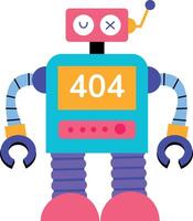 Flat style illustration depicting a robot error vector