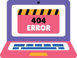 Flat style illustration showing a browser issue on homepage vector