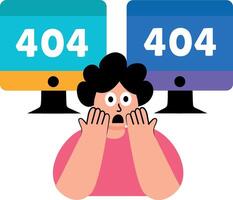 Flat style illustration depicting a hacking error message vector