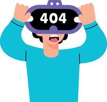 A flat style illustration showing a sudden vr failure vector