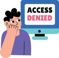 Flat style illustration depicting an access denied warning page vector