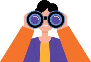 A flat style illustration showing a future finding character vector