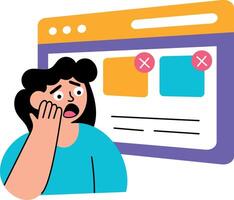 Flat style illustration showing a warning of submission error vector