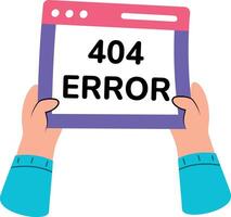 Flat style illustration showing a scene of web error vector