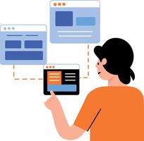 A flat style illustration of web development vector
