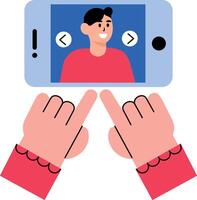 A flat style illustration of a gesture control device vector