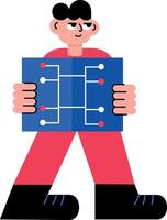 A flat style illustration depicting source control vector
