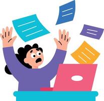Flat style illustration depicting digital chaos from data loss vector