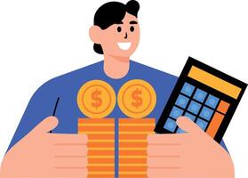 A flat style of an accountant vector