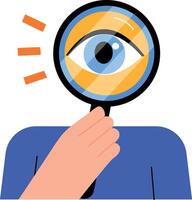 A flat style illustration depicting a finding character vector