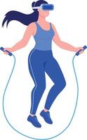 A flat style illustration showing a person taking workout session vector