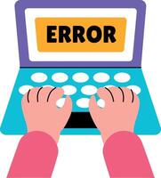 Flat style illustration showing a typing error vector