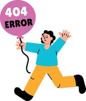 Flat style illustration showing a 404 problem vector