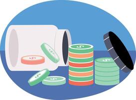 Flat style illustration showing eroding savings vector