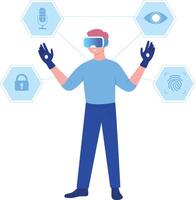 A flat style illustration showing blockchain identity vector