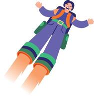 A flat style illustration of a person showing his beginning vector