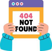 Flat style illustration depicting a common website error vector
