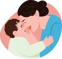 A flat style illustration showing nuzzling vector