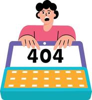 Flat style illustration depicting a keyboard crash on desktop vector