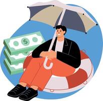 Flat style illustration showing emergency fund vector