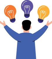 A flat style illustration showing creativity of a character vector