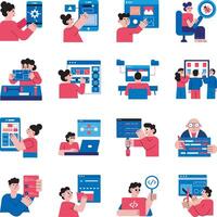 Set of Software Engineering Flat Illustrations vector