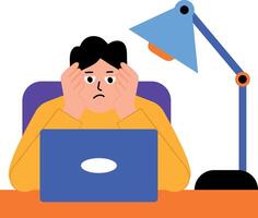 A flat style illustration of an upset character vector
