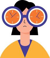 A flat style illustration depicting working hours vector