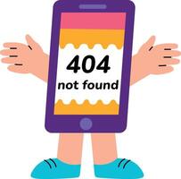 Flat style illustration showing a smartphone error vector