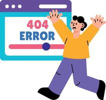 Flat style illustration showing a broken layout site error vector