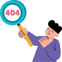 Flat style illustration showing a character doing error search vector