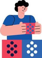 A flat style illustration showing a module build process vector