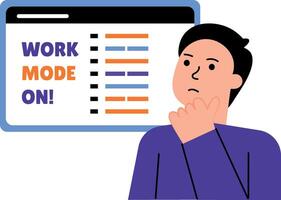 A character having deep thought, flat style illustration vector